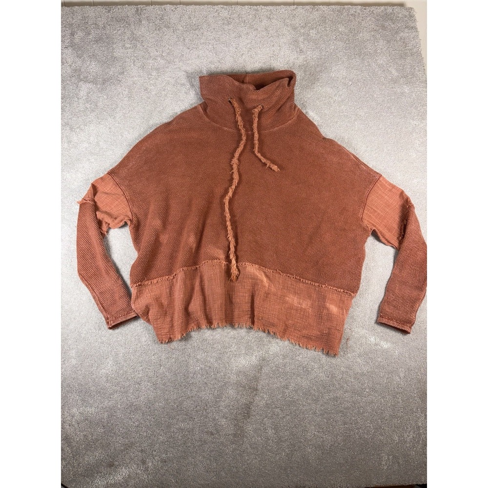 free people zoe pullover oversized slouchy‎ orange boho Xs